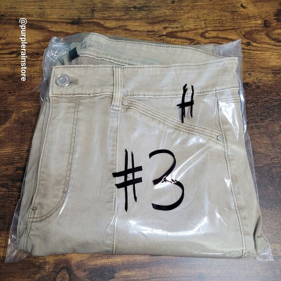 WHBM Jeans 12 Moto Skinny Mid Rise Zip Cargo Pockets Beige Tan Stretch Denim - Picture 10 of 10